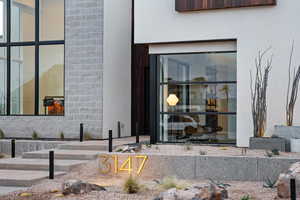 Exterior view of stucco siding