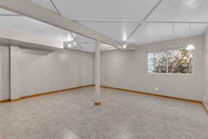 Basement with baseboards