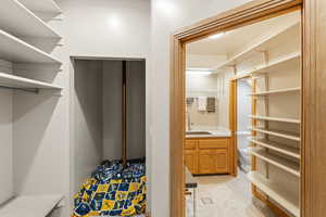 Fire pole/ Elevator shaft with 3/4 bathroom