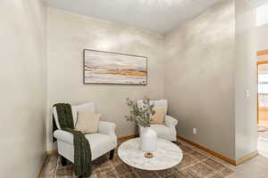 Living area with baseboards