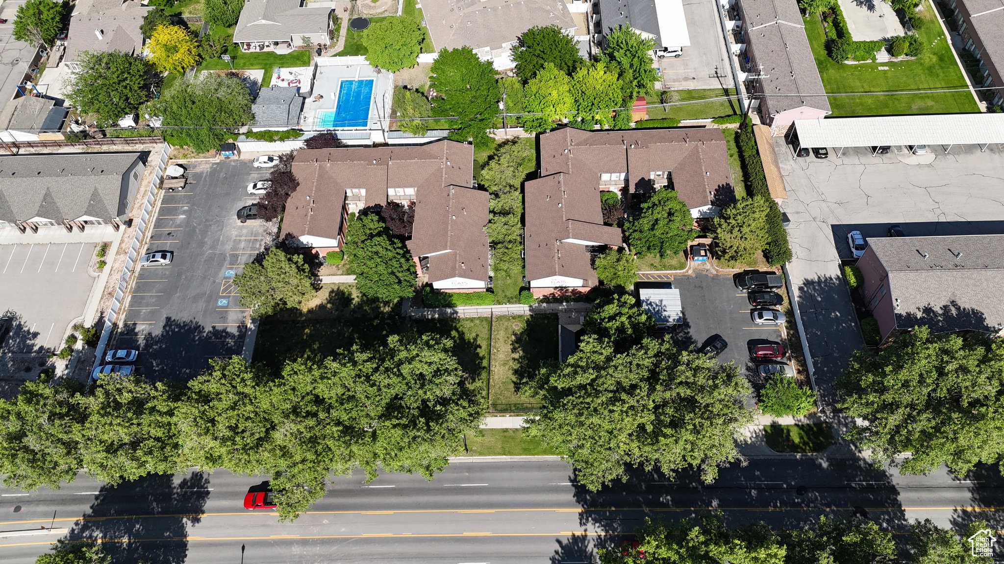 Aerial view of residential area