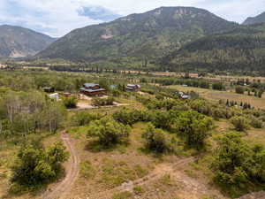 View of mountain background with rural landscape