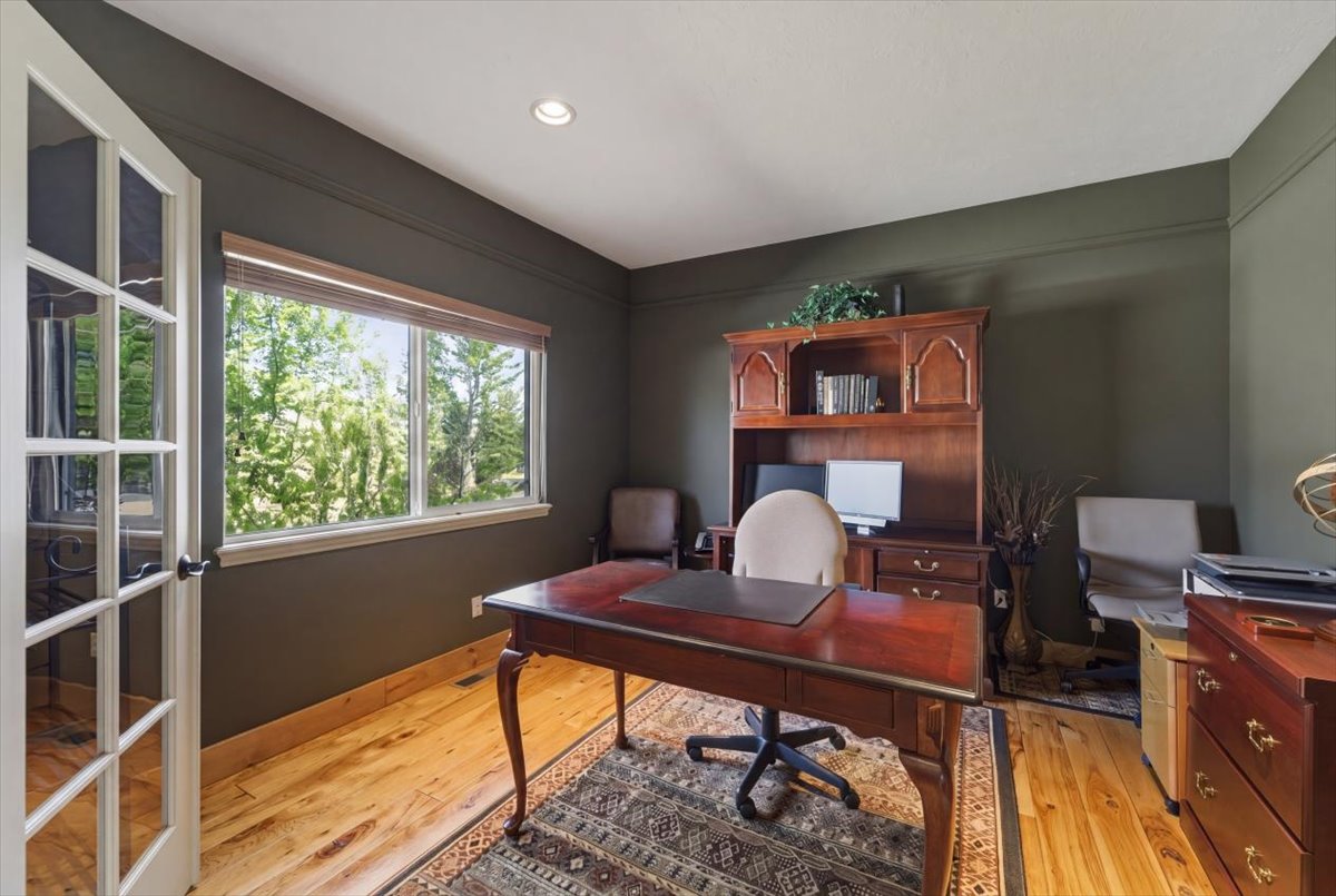 Office featuring light wood-style floors