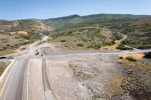 Aerial view of a mountainous background