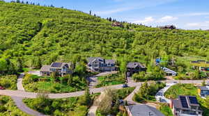 Aerial perspective of suburban area