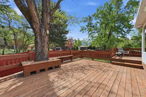 View of deck, The backyard backs to a quiet cul-de-sac, offering unobstructed mountain views