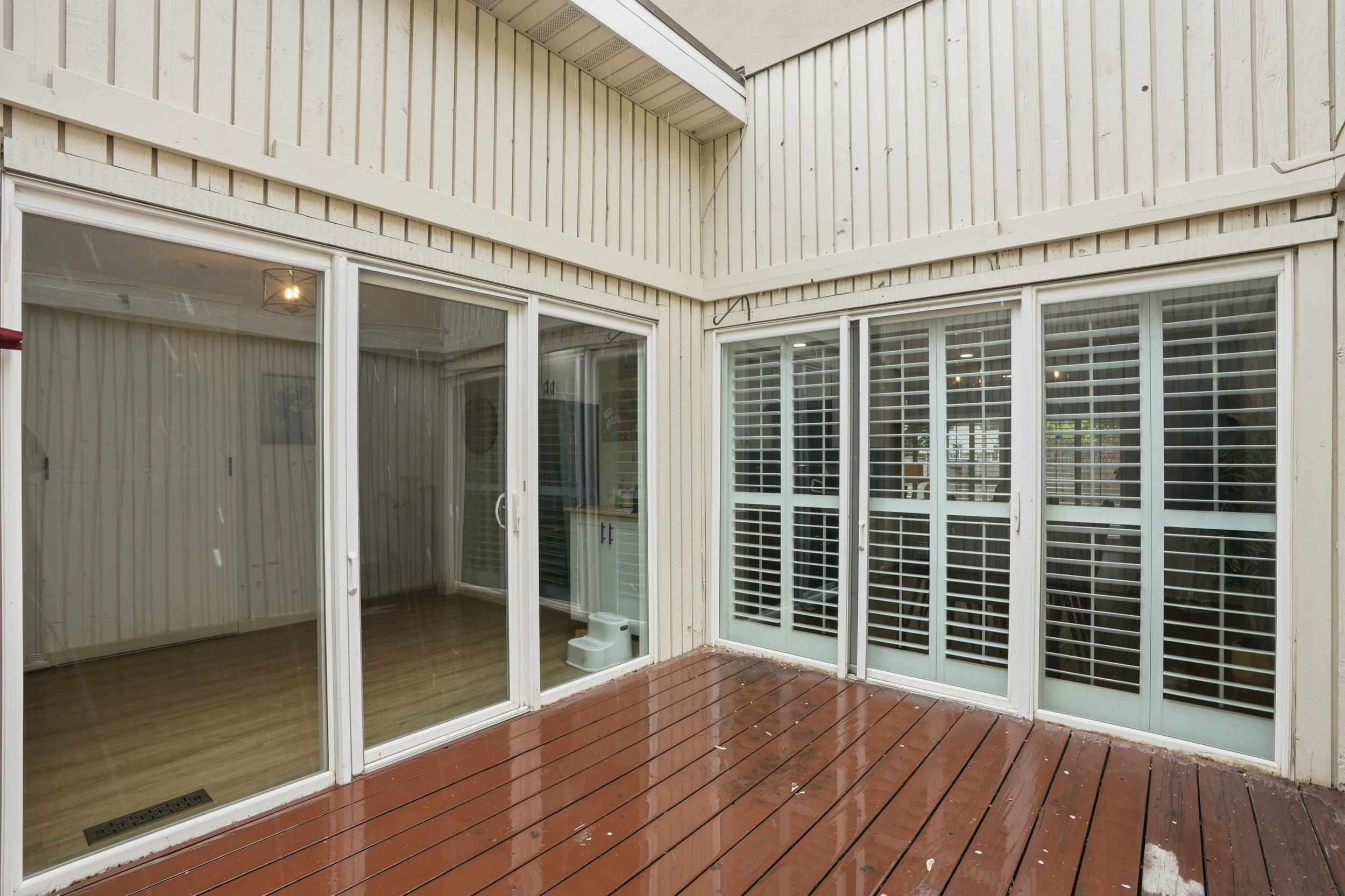 View of wooden deck