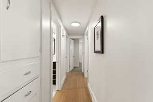 built in storage in the hallway