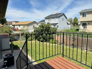 Balcony featuring a residential view