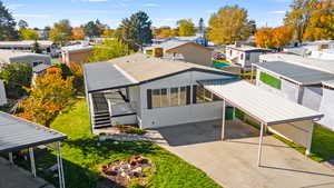 Aerial view of residential area