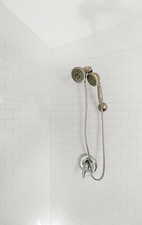 Bathroom view of tiled shower