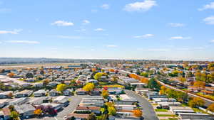 Aerial perspective of suburban area