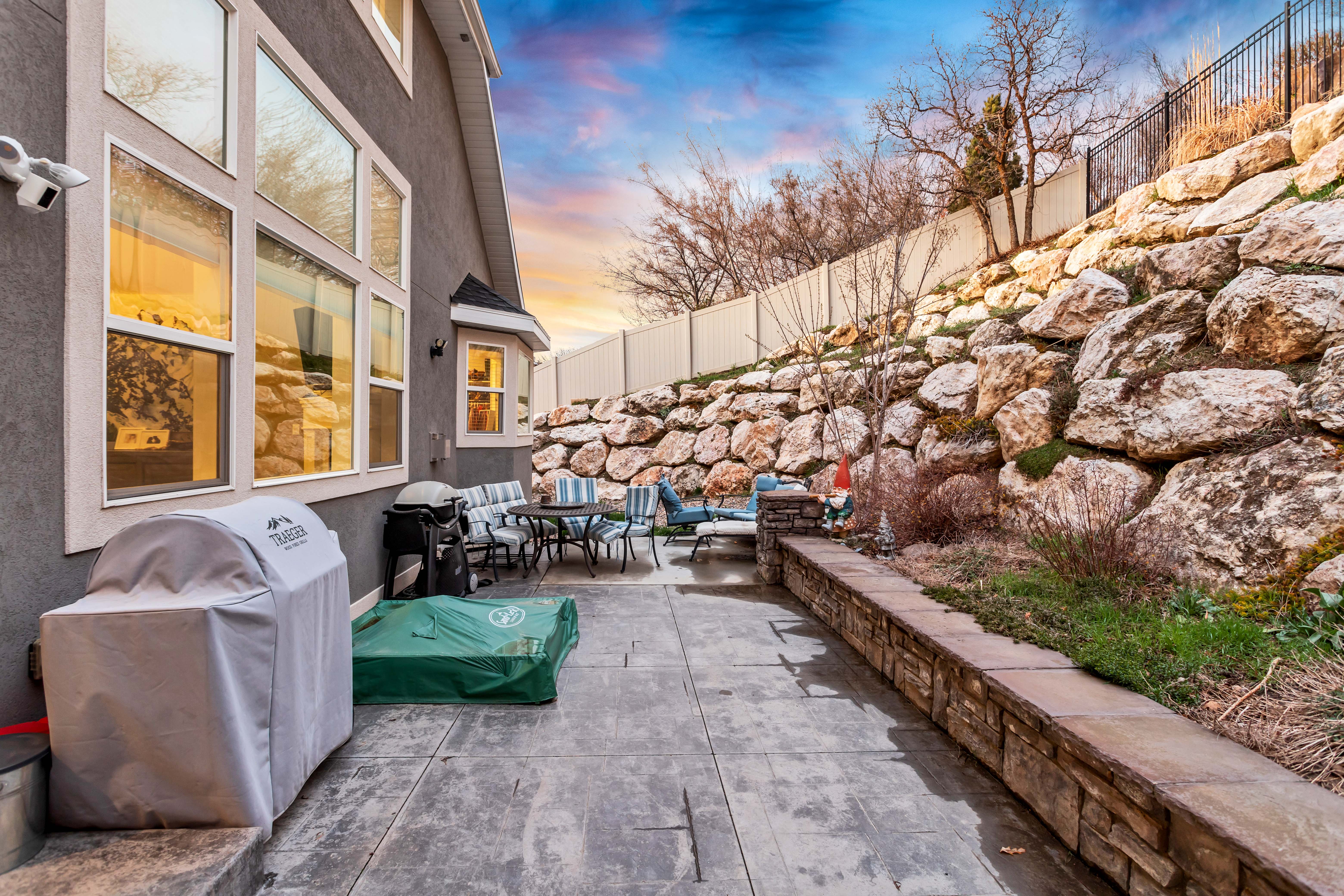 View of patio featuring area for grilling