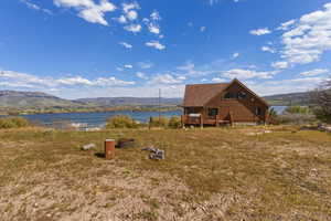 Water view featuring mountains