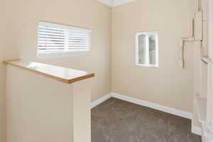 Spare room with light carpet and plenty of natural light