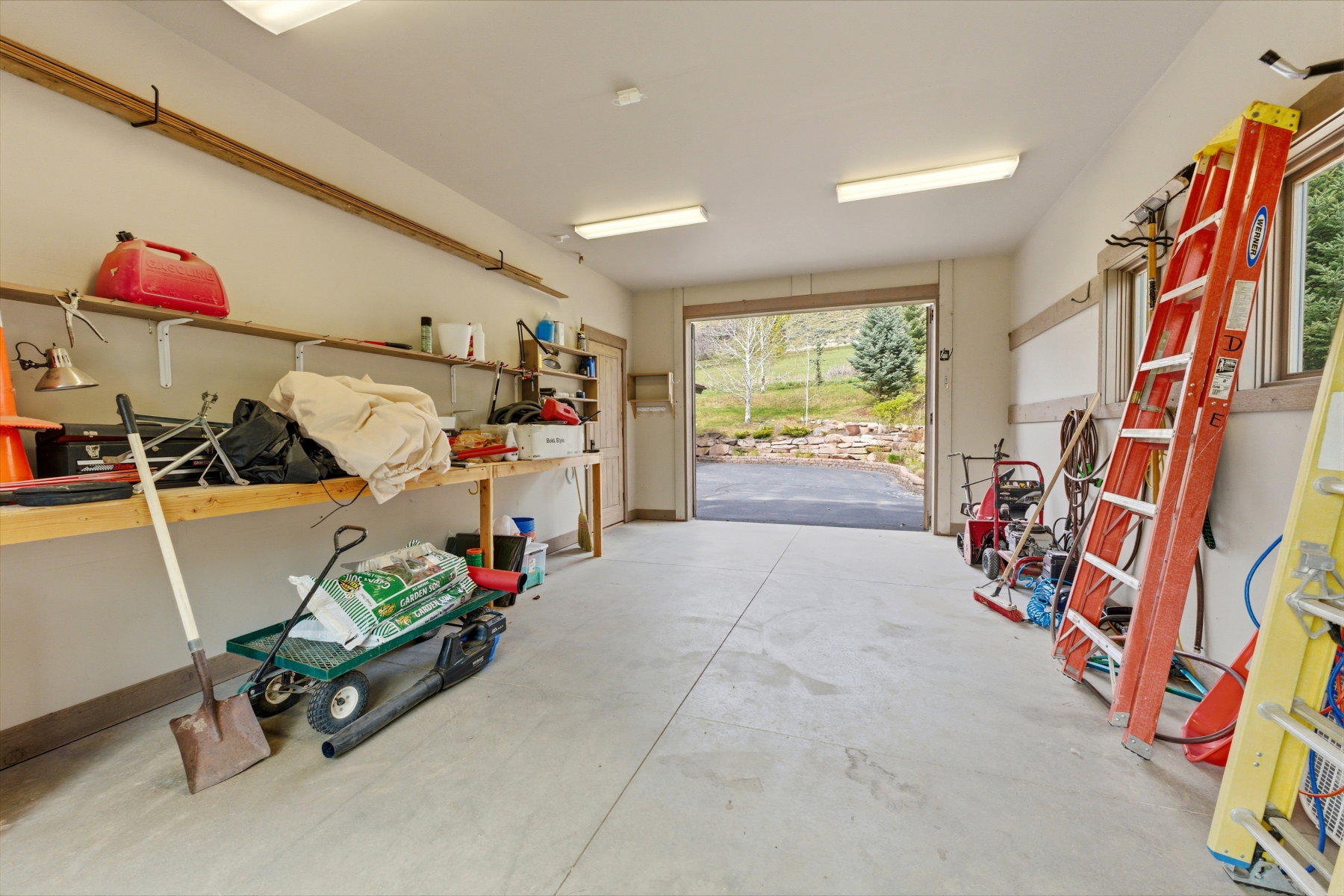 Garage with baseboards