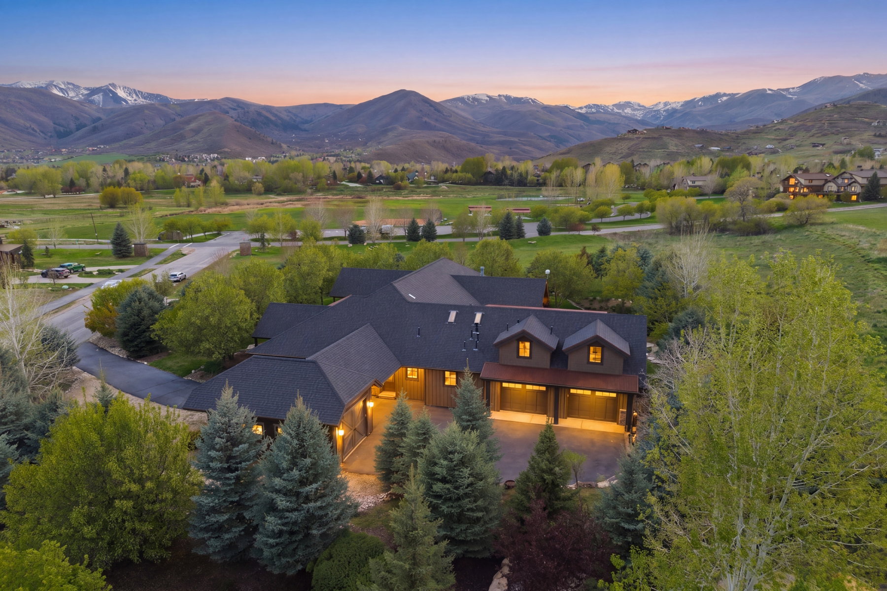 Bird's eye view of a mountain backdrop