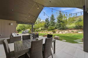 View of patio featuring an outdoor living / dining area