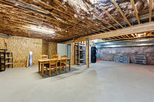 View of unfinished below grade area