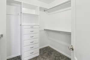 View of walk in closet