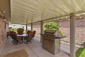 View of patio featuring outdoor dining space