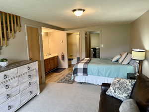 Bedroom area  of lower level with full bath