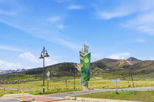 Exterior view of a mountainous background