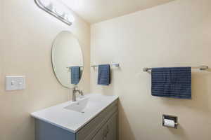 Bathroom featuring vanity