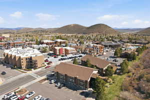 Bird's eye view of a mountain backdrop