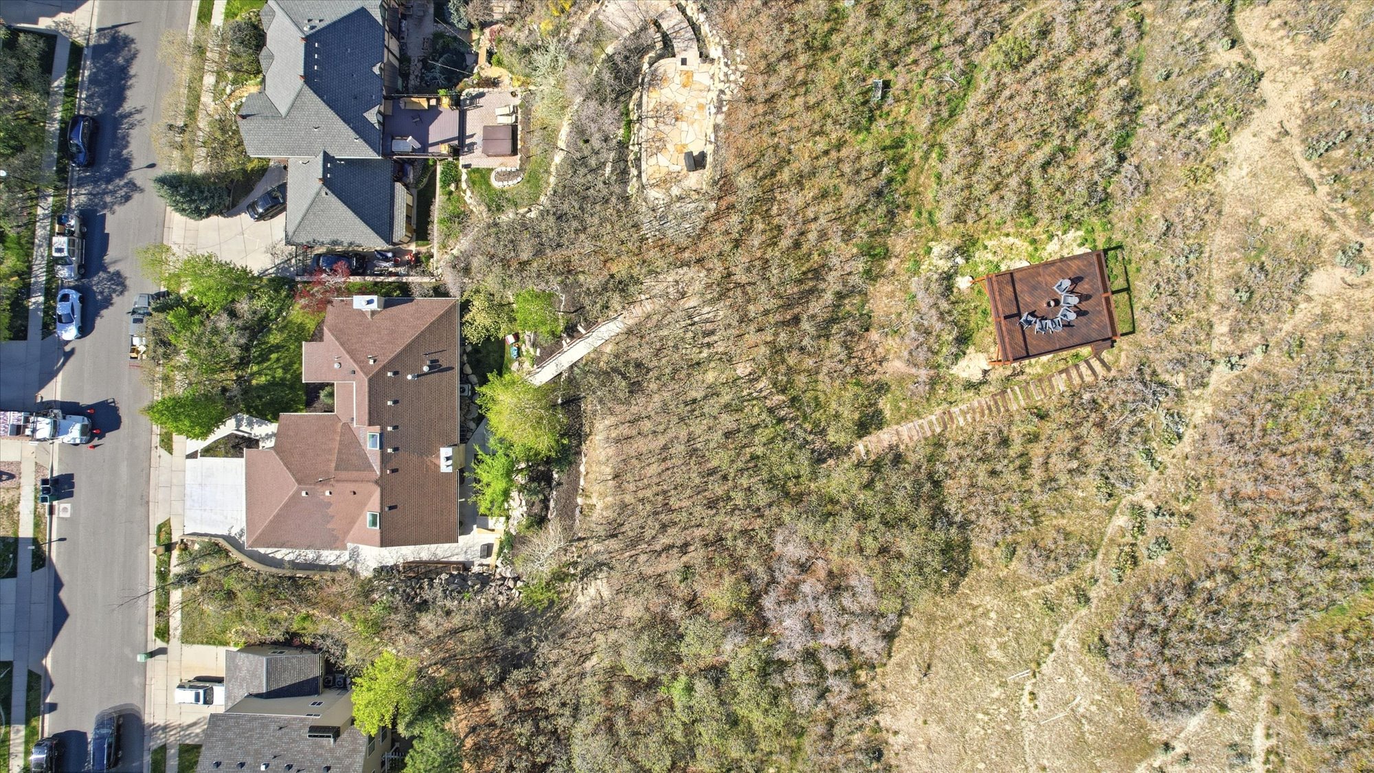 Aerial view of residential area