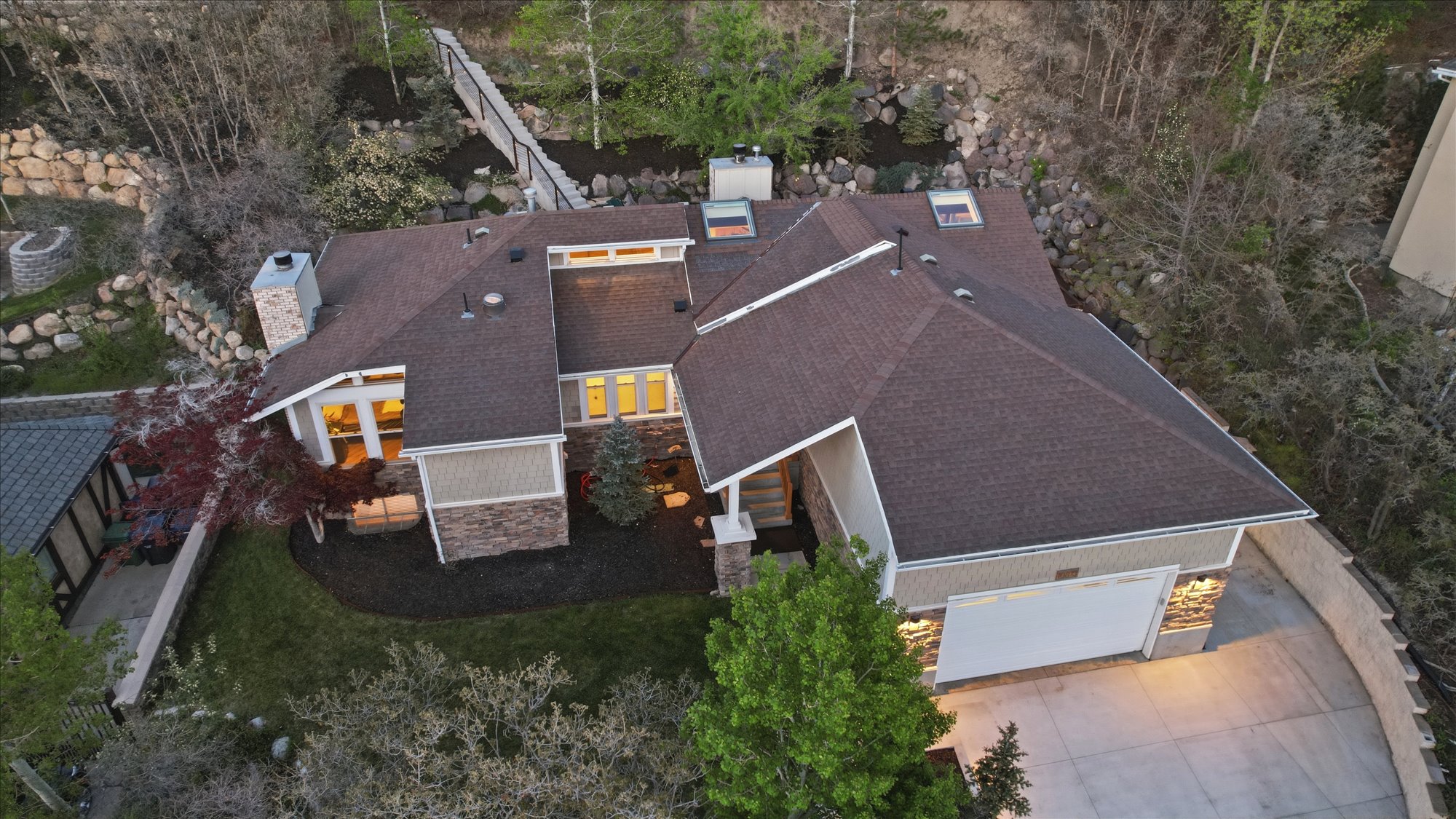 View from above of property