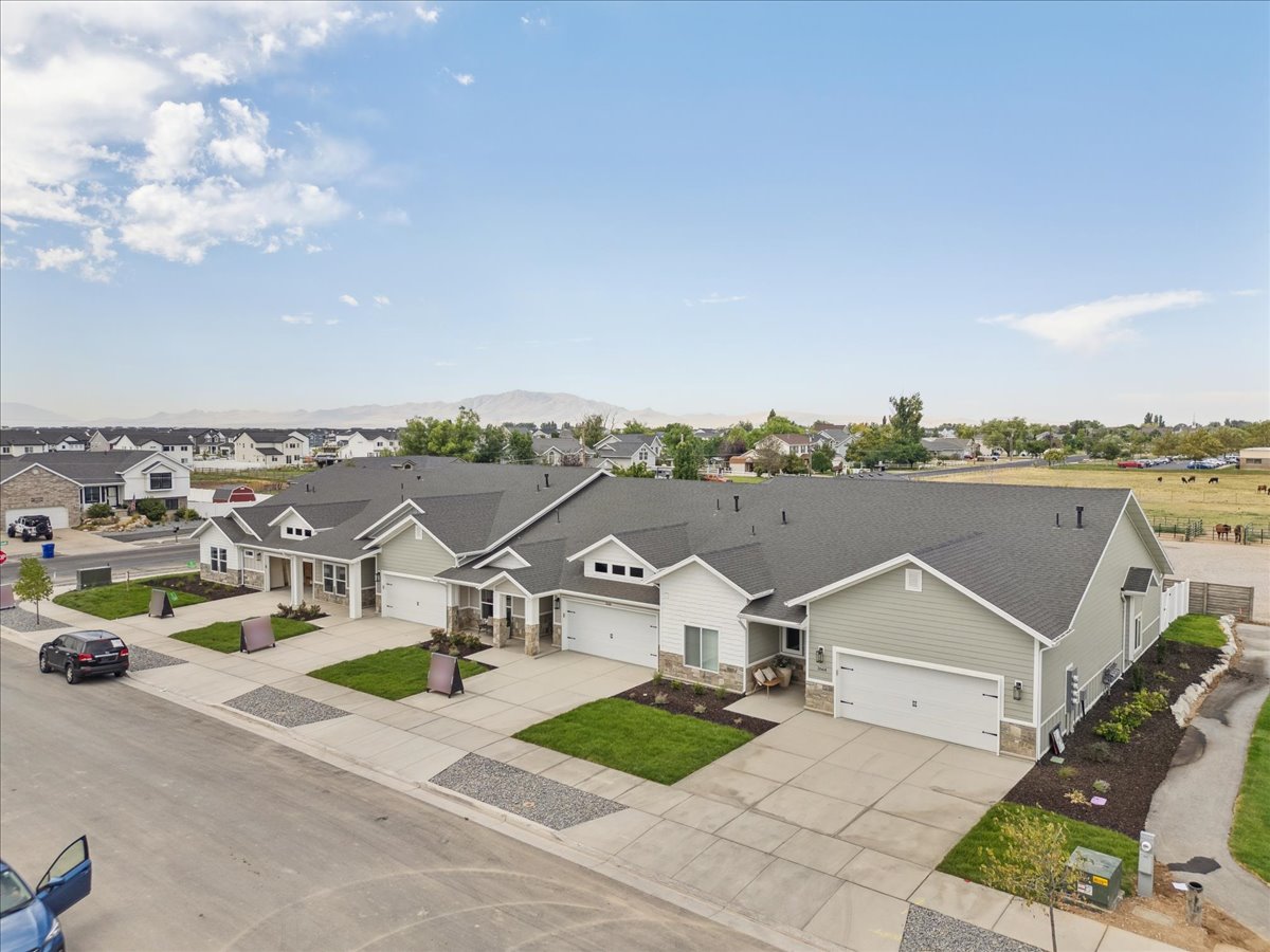 Aerial view of residential area