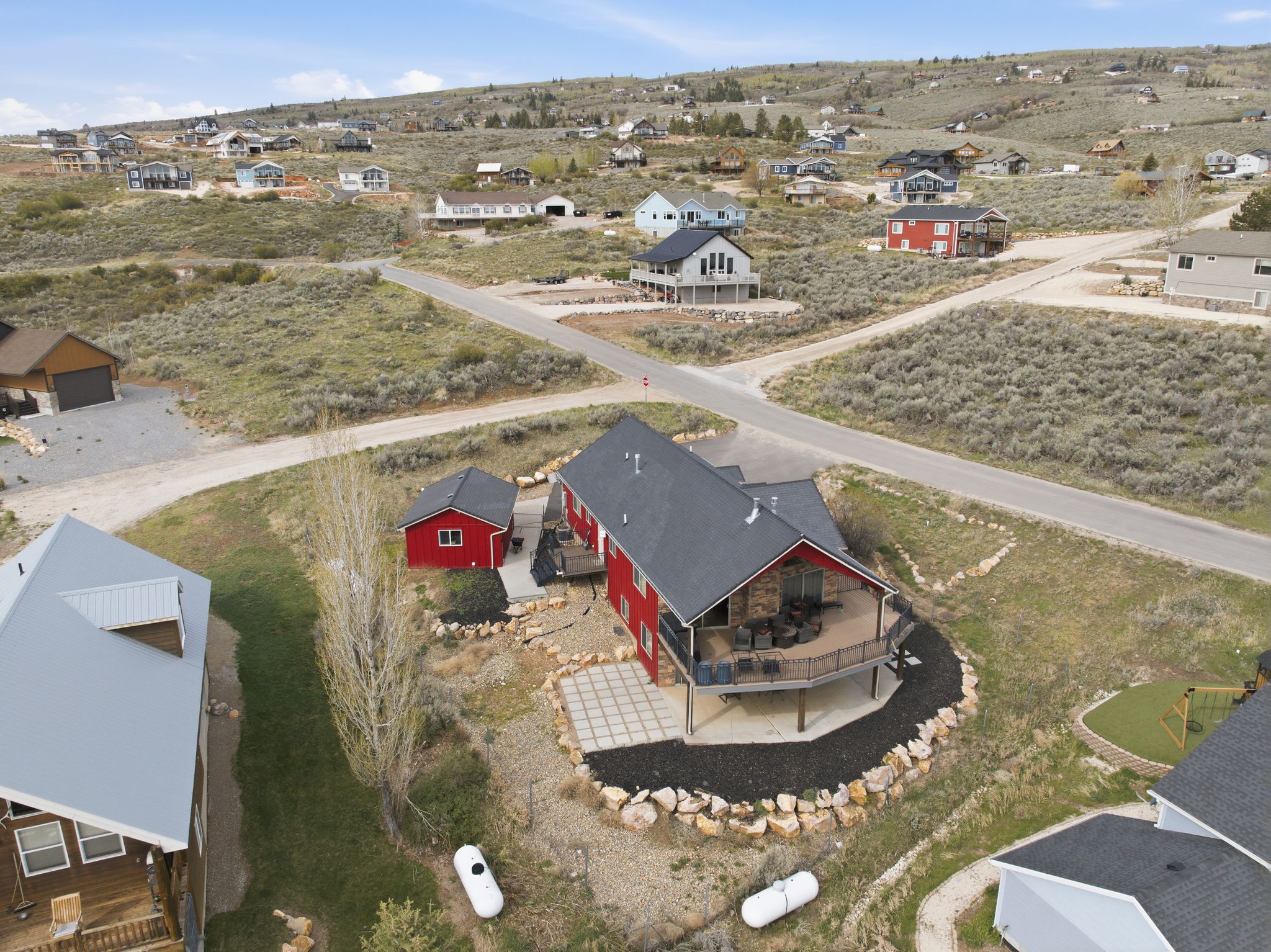 View of property location with nearby suburban area