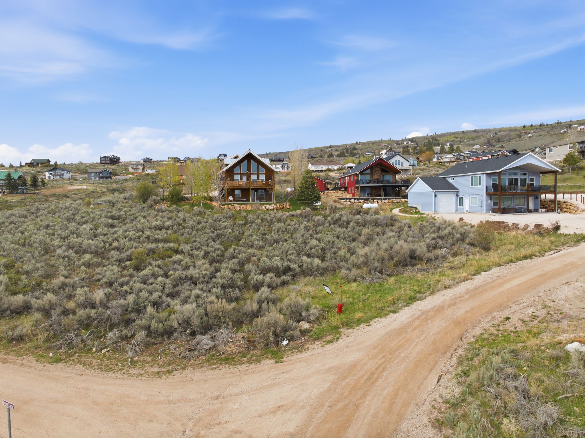 Aerial view of residential area