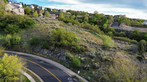 Aerial perspective of suburban area