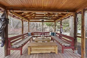 Deck with outdoor furniture