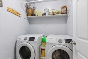 Laundry area with washing machine and dryer