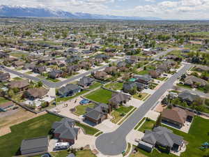 Aerial view of a mountainous background