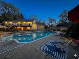 Swimming pool at twilight