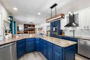 Kitchen facing dining area