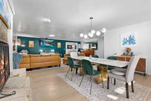 Formal dining area facing living room