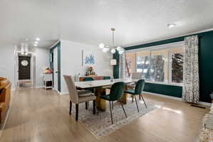 Formal dining area facing hall