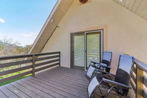 View of wooden deck
