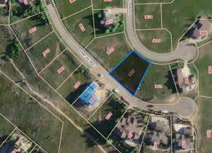 Aerial overview of property's location with property boundaries highlighted