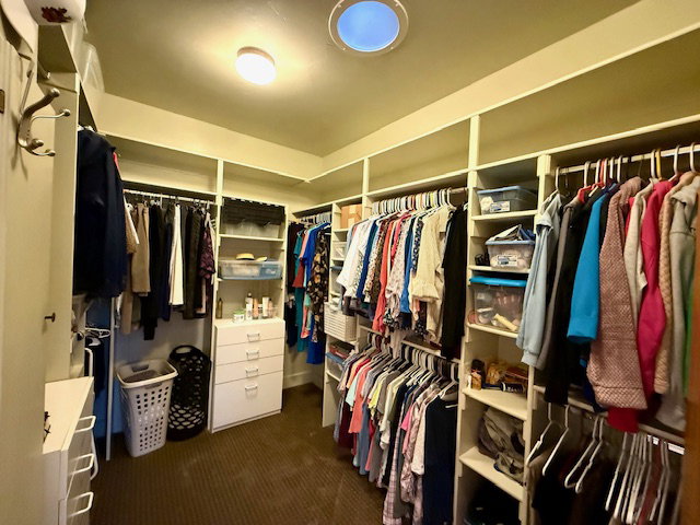 Walk-in closet with skylight