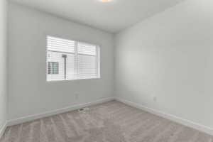Unfurnished room featuring baseboards and carpet flooring