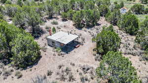 Aerial view of sparsely populated area featuring a desert landscape