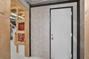 Bathroom with gas water heater