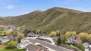Mountain view with nearby suburban area
