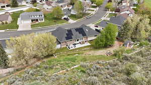 Aerial view of residential area